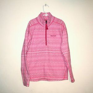 MARMOT Girls Pink ZigZag Fleece Half Zip Pullover